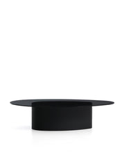 Load image into Gallery viewer, Olir coffee table in tempered glass and black steel 140 x 80 cm