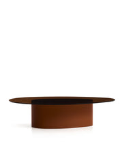 Load image into Gallery viewer, Olir coffee table in tempered glass and brown steel 140 x 80 cm
