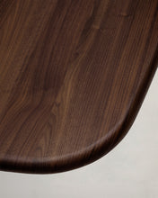 Load image into Gallery viewer, Melvar table made from walnut veneer and legs with brushed stainless steel base 121 x 121cm - image 8