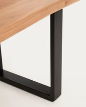 Load image into Gallery viewer, Uxue bench in solid acacia wood with black steel legs 140 x 45 cm - image 5