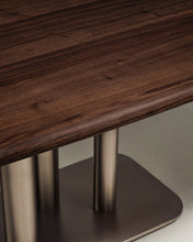 Load image into Gallery viewer, Melvar table made from walnut veneer and legs with brushed stainless steel base 180 x 100cm - image 6