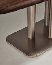 Load image into Gallery viewer, Melvar table made from walnut veneer and legs with brushed stainless steel base 180 x 100cm - image 7
