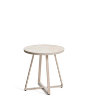 Load image into Gallery viewer, Tella round side table in galvanised steel with beige tiles Ø45 cm - image 2
