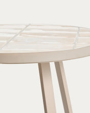 Load image into Gallery viewer, Tella round side table in galvanised steel with beige tiles Ø45 cm - image 5