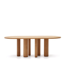 Load image into Gallery viewer, Mailen oval table in ash wood veneer with natural finish, Ø 220 x 105 cm - image 2