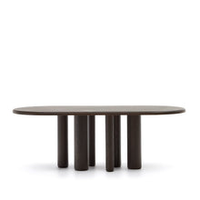 Load image into Gallery viewer, Mailen oval table in ash wood veneer with dark finish, Ø 220 x 105 cm - image 2