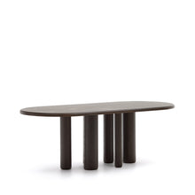 Load image into Gallery viewer, Mailen oval table in ash wood veneer with dark finish, Ø 220 x 105 cm - image 3