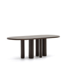Load image into Gallery viewer, Mailen oval table in ash wood veneer with dark finish, Ø 220 x 105 cm - image 4