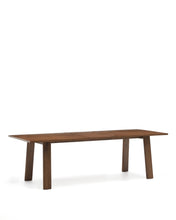 Load image into Gallery viewer, Arlen extendable table in solid oak wood and veneer with a walnut finish 200(250) 95 cm FSC Mix Credit - image 8