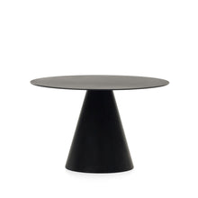 Load image into Gallery viewer, Wilshire tempered glass and metal table with a matte black finish, Ø 120 cm