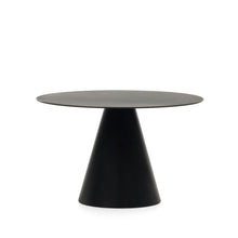 Load image into Gallery viewer, Wilshire tempered glass and metal table with a matte black finish, Ø 120 cm - image 2