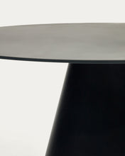 Load image into Gallery viewer, Wilshire tempered glass and metal table with a matte black finish, Ø 120 cm - image 5