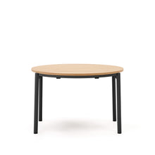 Load image into Gallery viewer, Montuiri extendable round table in oak veneer and steel legs with black finish, Ø 120 (200) cm