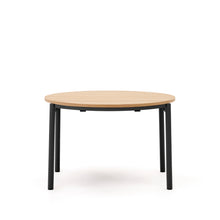 Load image into Gallery viewer, Montuiri extendable round table in oak veneer and steel legs with black finish, Ø 120 (200) cm - image 2
