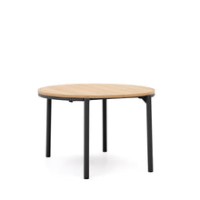 Load image into Gallery viewer, Montuiri extendable round table in oak veneer and steel legs with black finish, Ø 120 (200) cm - image 4