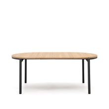 Load image into Gallery viewer, Montuiri extendable round table in oak veneer and steel legs with black finish, Ø 120 (200) cm - image 5