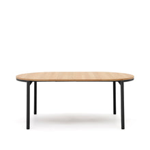 Load image into Gallery viewer, Montuiri extendable round table in oak veneer and steel legs with black finish, Ø 120 (200) cm - image 6