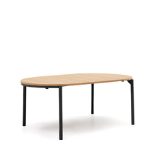 Load image into Gallery viewer, Montuiri extendable round table in oak veneer and steel legs with black finish, Ø 120 (200) cm - image 8