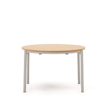 Load image into Gallery viewer, Montuiri extendable round table in oak veneer and steel legs with grey finish, Ø 120 (200) cm