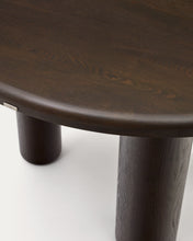 Load image into Gallery viewer, Mailen round table in ash wood veneer with dark finish, Ø 120 cm - image 5