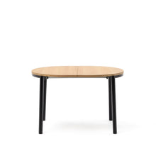 Load image into Gallery viewer, Montuiri extendable table in oak veneer and with steel legs in a black finish, Ø120(200) x 90 cm - image 2
