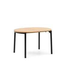 Load image into Gallery viewer, Montuiri extendable table in oak veneer and with steel legs in a black finish, Ø120(200) x 90 cm - image 4