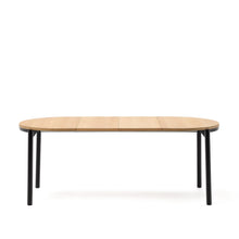 Load image into Gallery viewer, Montuiri extendable table in oak veneer and with steel legs in a black finish, Ø120(200) x 90 cm - image 5