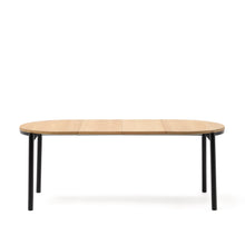 Load image into Gallery viewer, Montuiri extendable table in oak veneer and with steel legs in a black finish, Ø120(200) x 90 cm - image 6