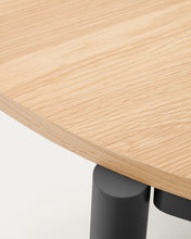 Load image into Gallery viewer, Montuiri extendable table in oak veneer and with steel legs in a black finish, Ø120(200) x 90 cm - image 9