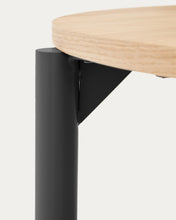 Load image into Gallery viewer, Montuiri extendable table in oak veneer and with steel legs in a black finish, Ø120(200) x 90 cm - image 10