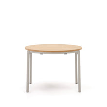 Load image into Gallery viewer, Montuiri round extendable table in oak veneer and with steel legs in a grey finish, Ø90(170) cm - image 2