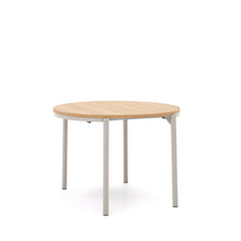 Load image into Gallery viewer, Montuiri round extendable table in oak veneer and with steel legs in a grey finish, Ø90(170) cm - image 3