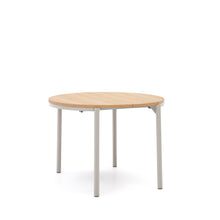 Load image into Gallery viewer, Montuiri round extendable table in oak veneer and with steel legs in a grey finish, Ø90(170) cm - image 4
