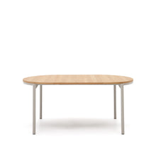 Load image into Gallery viewer, Montuiri round extendable table in oak veneer and with steel legs in a grey finish, Ø90(170) cm - image 5