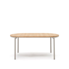 Load image into Gallery viewer, Montuiri round extendable table in oak veneer and with steel legs in a grey finish, Ø90(170) cm - image 6