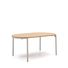 Load image into Gallery viewer, Montuiri round extendable table in oak veneer and with steel legs in a grey finish, Ø90(170) cm - image 7
