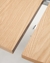 Load image into Gallery viewer, Montuiri round extendable table in oak veneer and with steel legs in a grey finish, Ø90(170) cm - image 10