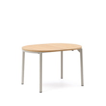 Load image into Gallery viewer, Montuiri extendable table in oak veneer and with steel legs in a grey finish, 120(200) x 90 cm - image 4