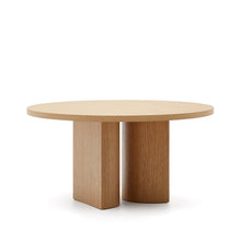 Load image into Gallery viewer, Nealy round table with an oak veneer in a natural finish, Ø 150 cm - image 6