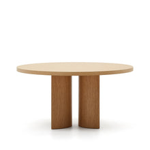 Load image into Gallery viewer, Nealy round table with an oak veneer in a natural finish, Ø 150 cm - image 8