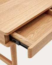 Load image into Gallery viewer, Araxi table in veneer, solid ash wood and rattan 105 x 62 cm - image 9