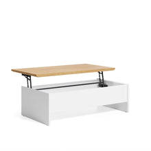 Load image into Gallery viewer, Abilen oak wood with white lacquer lift-up coffee table 110 x 60 cm FSC 100% - image 3