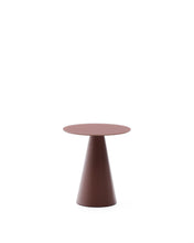 Load image into Gallery viewer, Wilshire side table with frosted tempered glass and matt terracotta painted steel finish Ø50cm