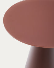 Load image into Gallery viewer, Wilshire side table with frosted tempered glass and matt terracotta painted steel finish Ø50cm - image 4