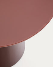 Load image into Gallery viewer, Wilshire side table with frosted tempered glass and matt terracotta painted steel finish Ø50cm - image 5