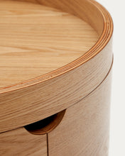 Load image into Gallery viewer, Octavia bedside table in ash plywood FSC Mix Credit Ø 55 cm - image 6