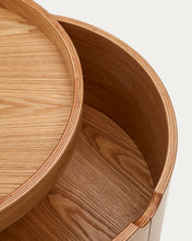 Load image into Gallery viewer, Octavia bedside table in ash plywood FSC Mix Credit Ø 55 cm - image 7