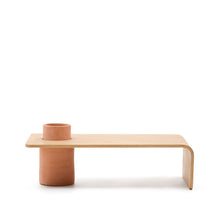 Load image into Gallery viewer, Olaria terracotta coffee table with an oak veneer in a natural finish, 110 x 60 cm - image 2