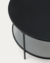 Load image into Gallery viewer, Gilda tempered glass and metal coffee table with a matte black finish, Ø 80 cm - image 3