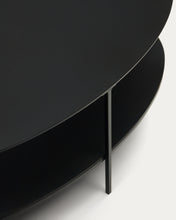 Load image into Gallery viewer, Fideia tempered glass and metal coffee table with a glossy black finish, Ø 110 cm - image 6